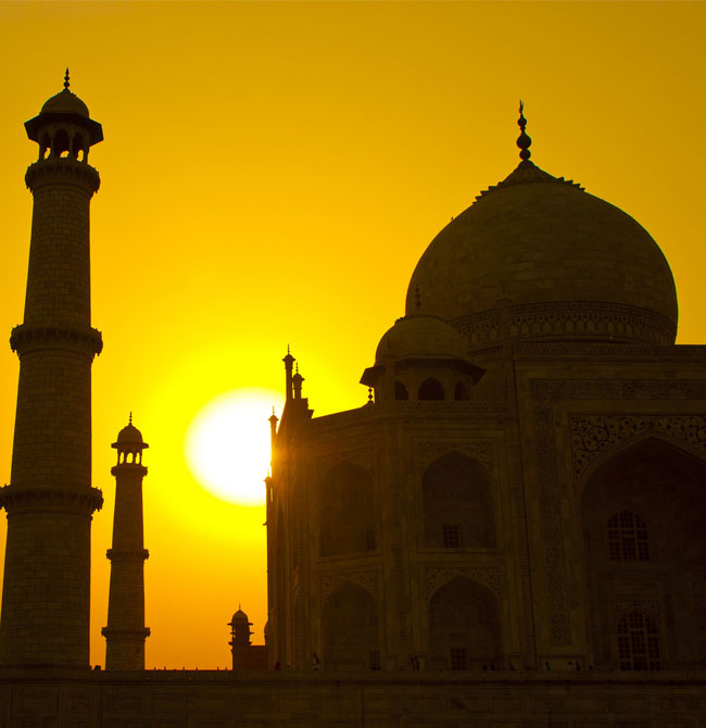 Sunset view of Taj Mahal